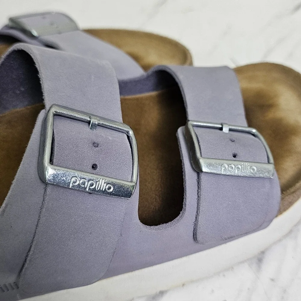 Papillio by Birkenstock Arizona Platform Sandals Lavender Purple Leather 40 L9